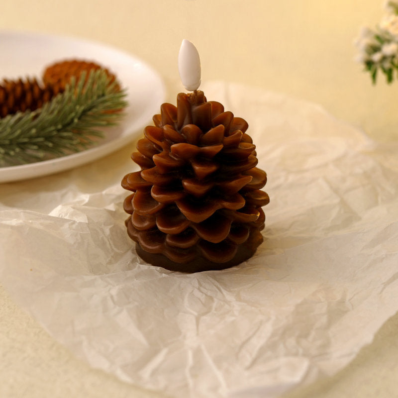 Flameless Pinecone Candles