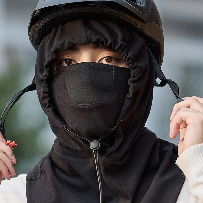 Hooded Face Mask with Neck Warmer for Cycling