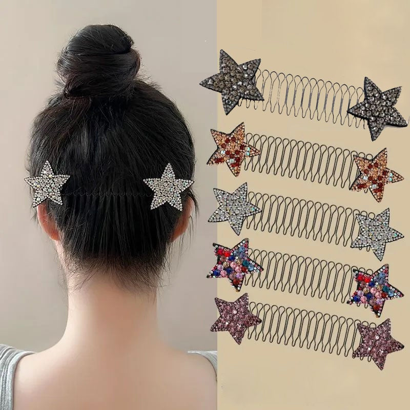 Rhinestone Star Hair Comb Set (5 Pcs)