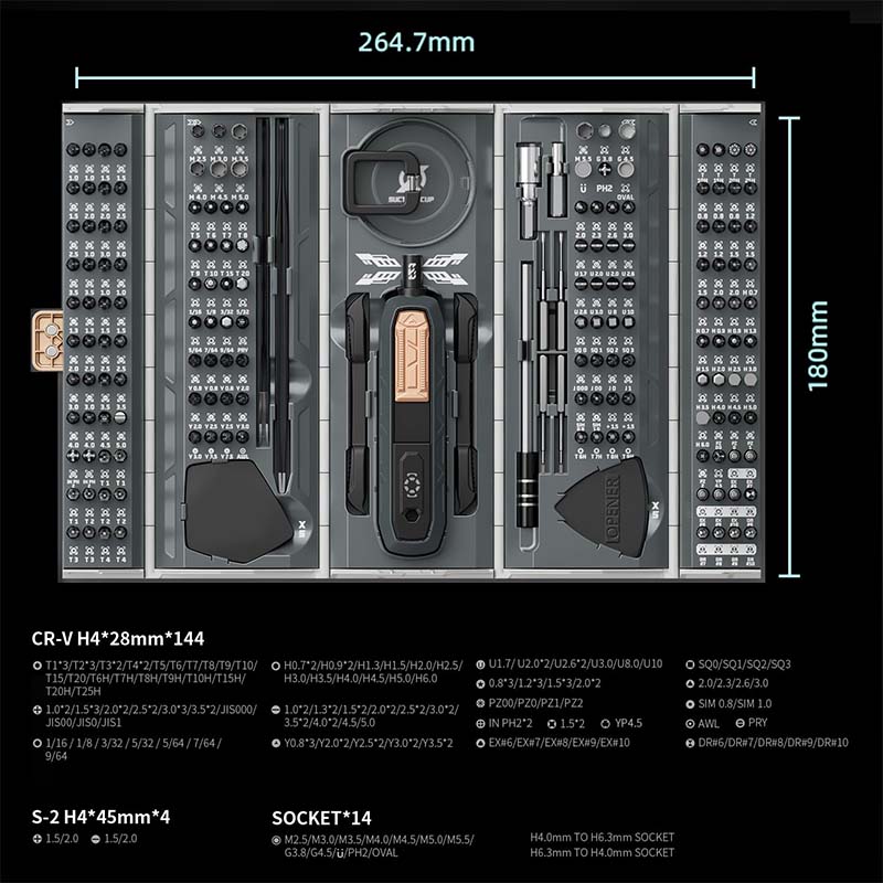 Saker 180 In 1 Precision Electric Screwdriver Set