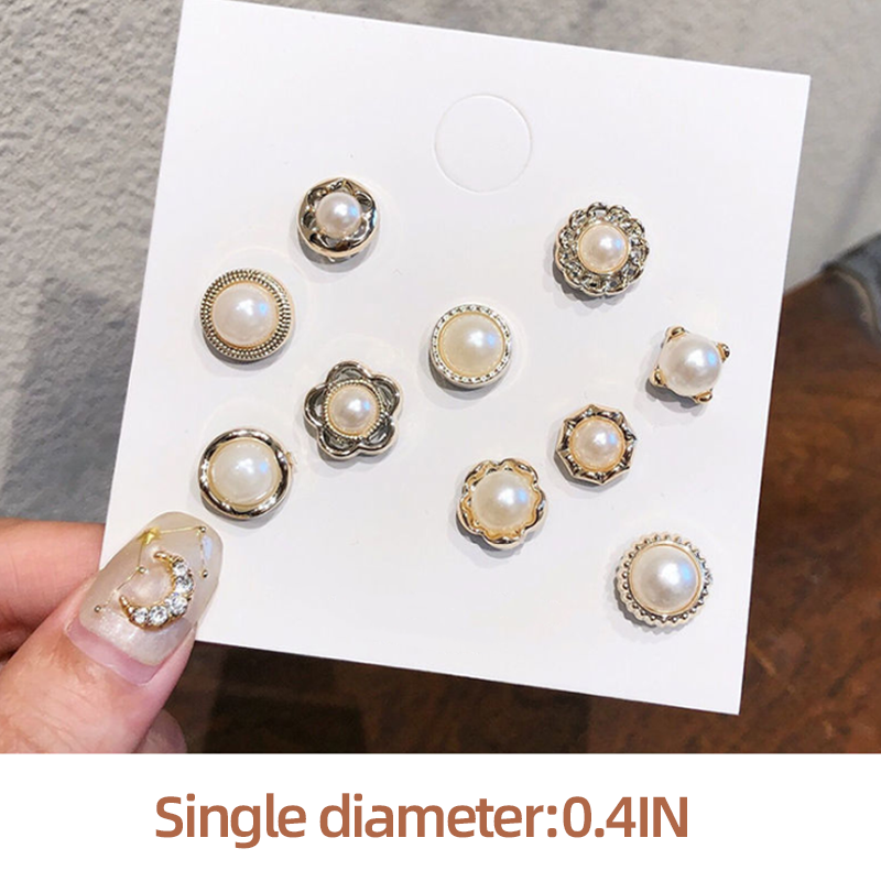 Pearl Cover Up Brooch Buttons Set(10pcs)
